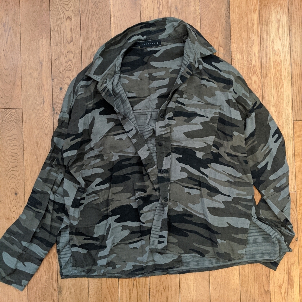 Camo button down shirt